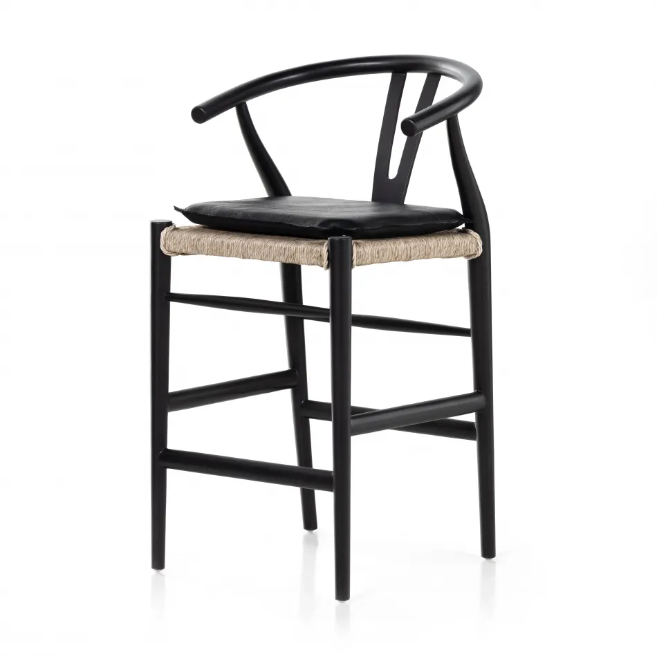 Muestra With Cushion Black Counter Stool/Pebble Black