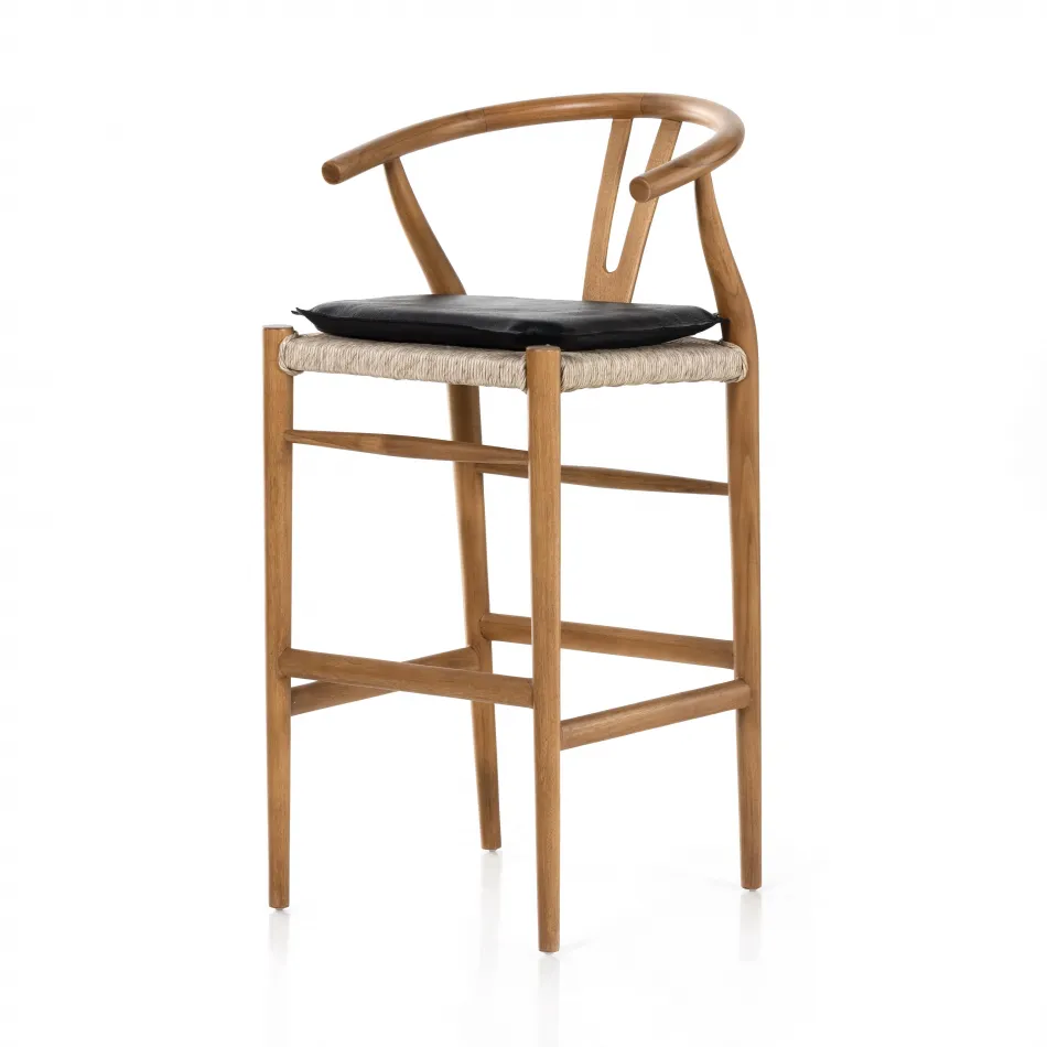 Muestra With Cushion Natural Bar Stool/Pebble Black