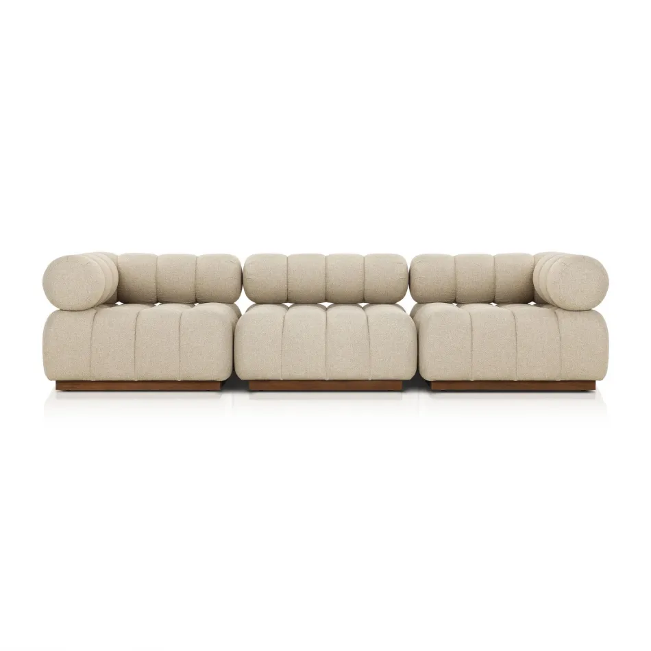 Roma Outdoor 3-Piece Sectional Hayes Cream Sofa