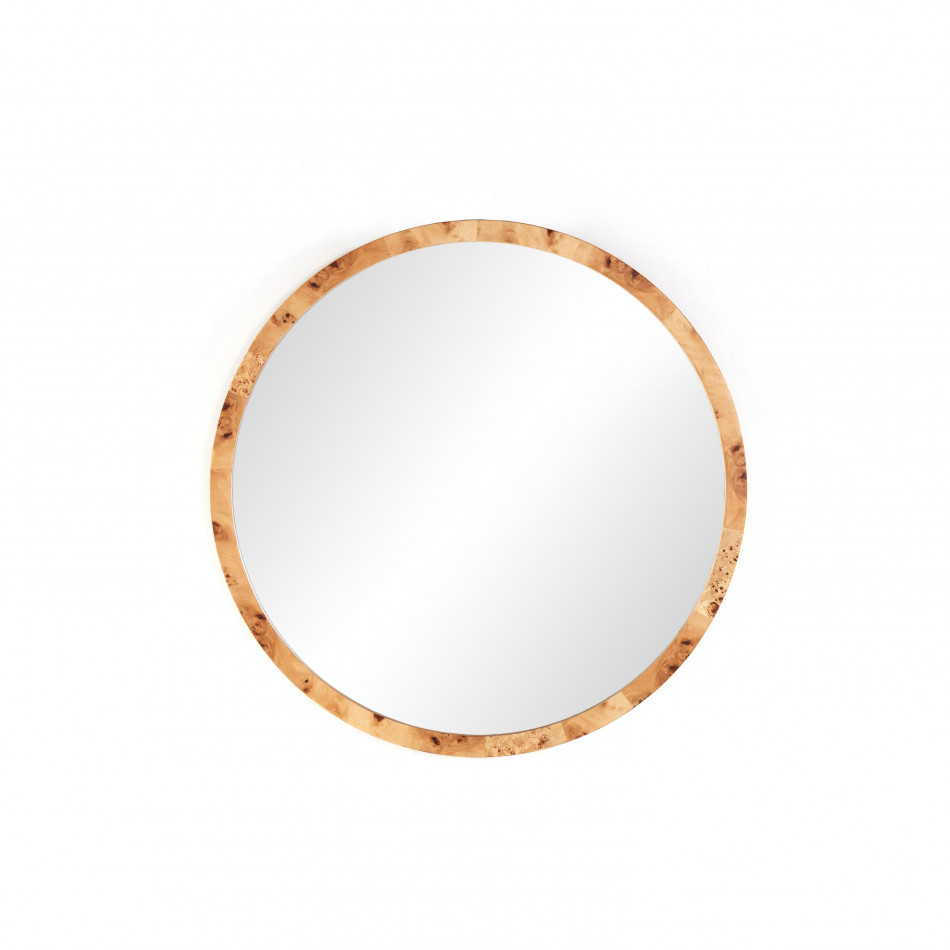 Mitzie Round Mirror Amber Mappa Burl