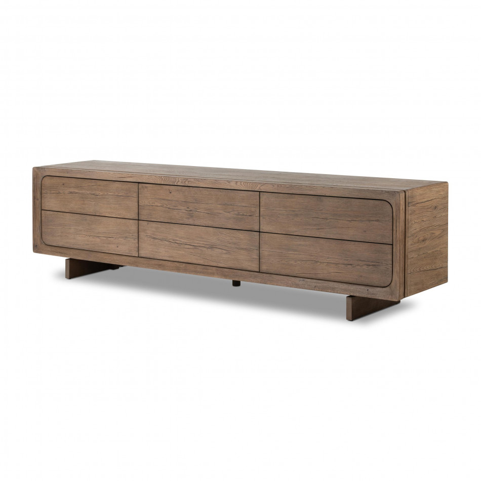 Henry Media Console Rustic Grey Vnr