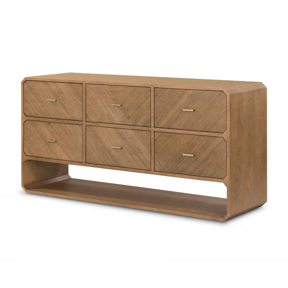 Caspian 6 Drawer Dresser Nat Ash Veneer