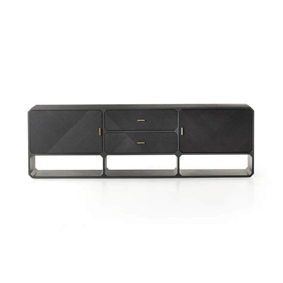 Caspian Media Console Black Ash