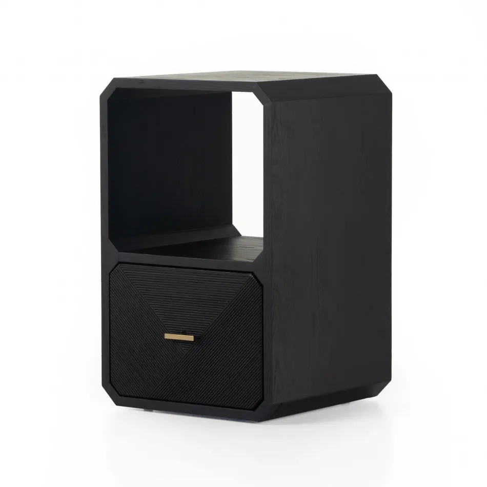 Caspian End Table Black Ash