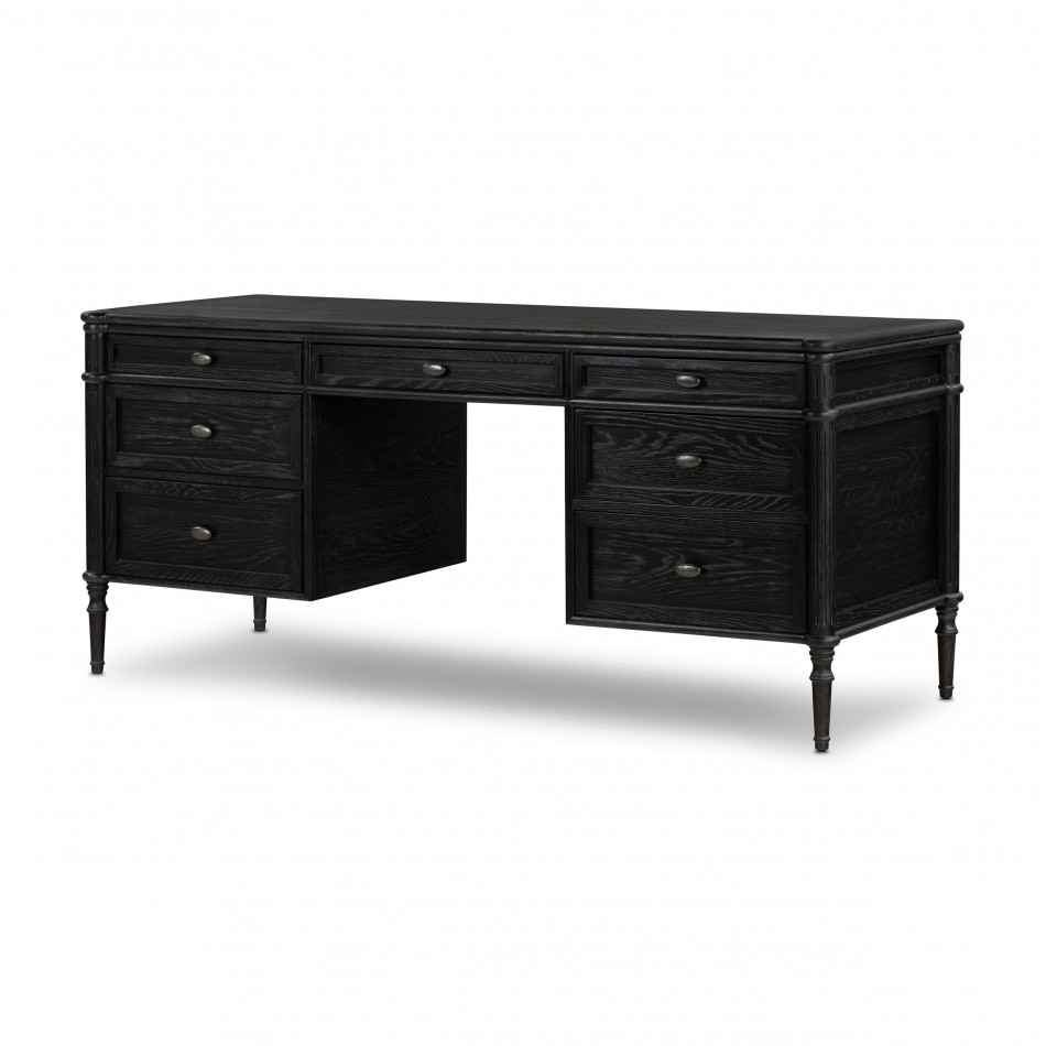 Toulouse Executive Desk Distressed Black