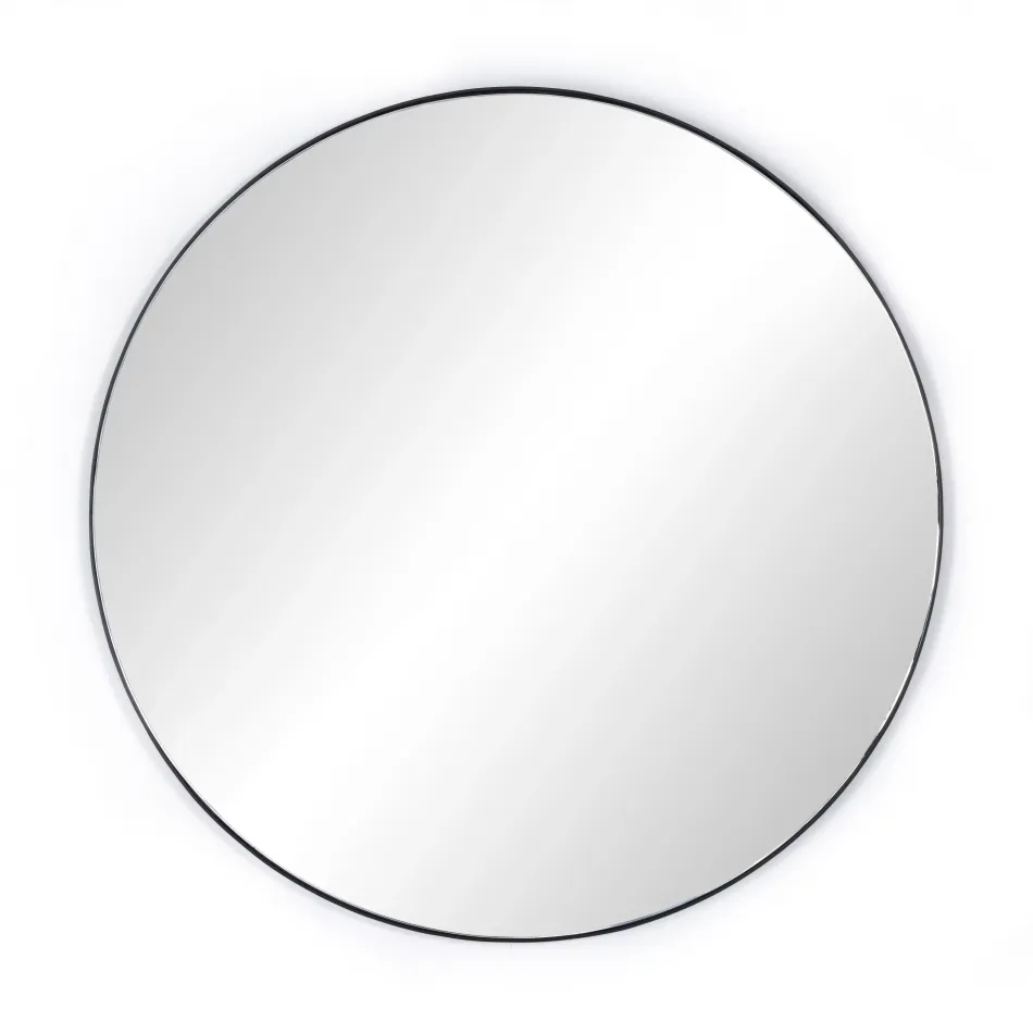 Georgina Round Mirror Iron Matte Black