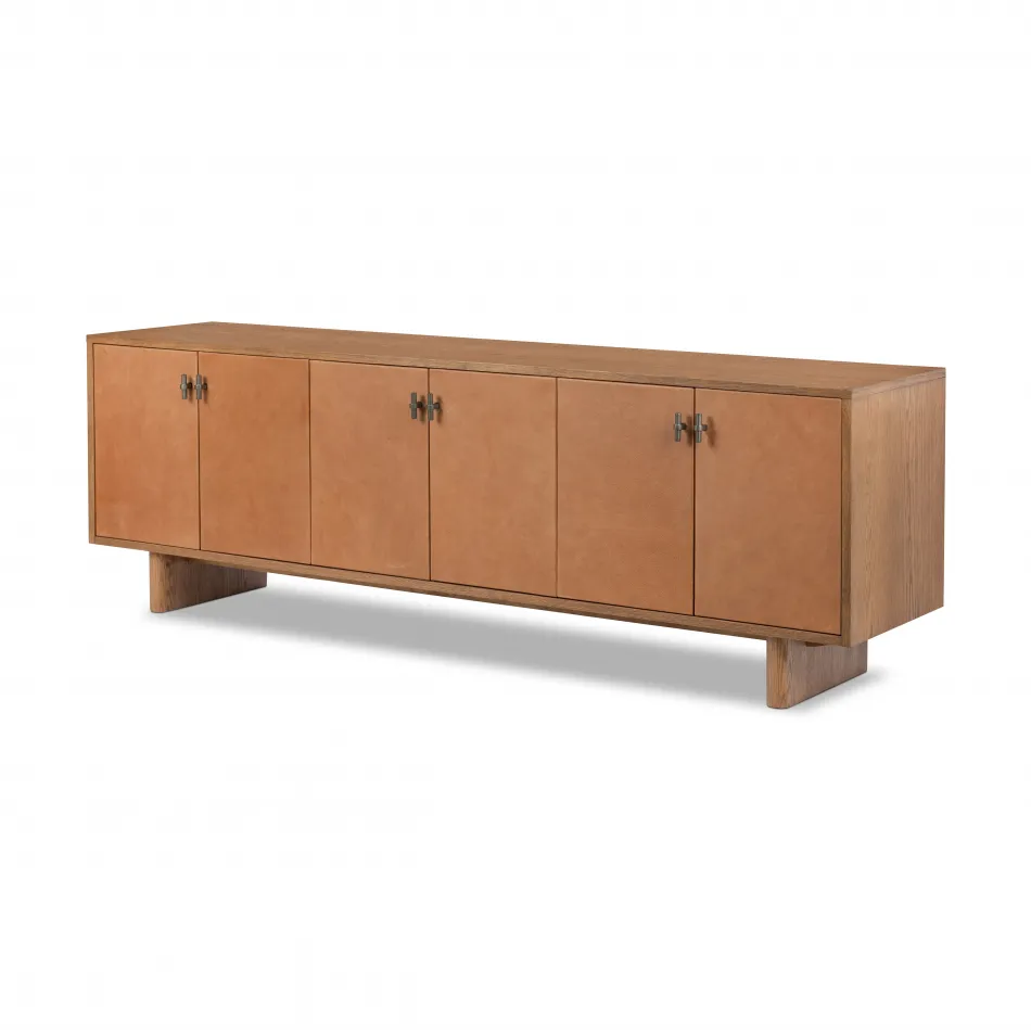 Posada Media Console Amber Oak