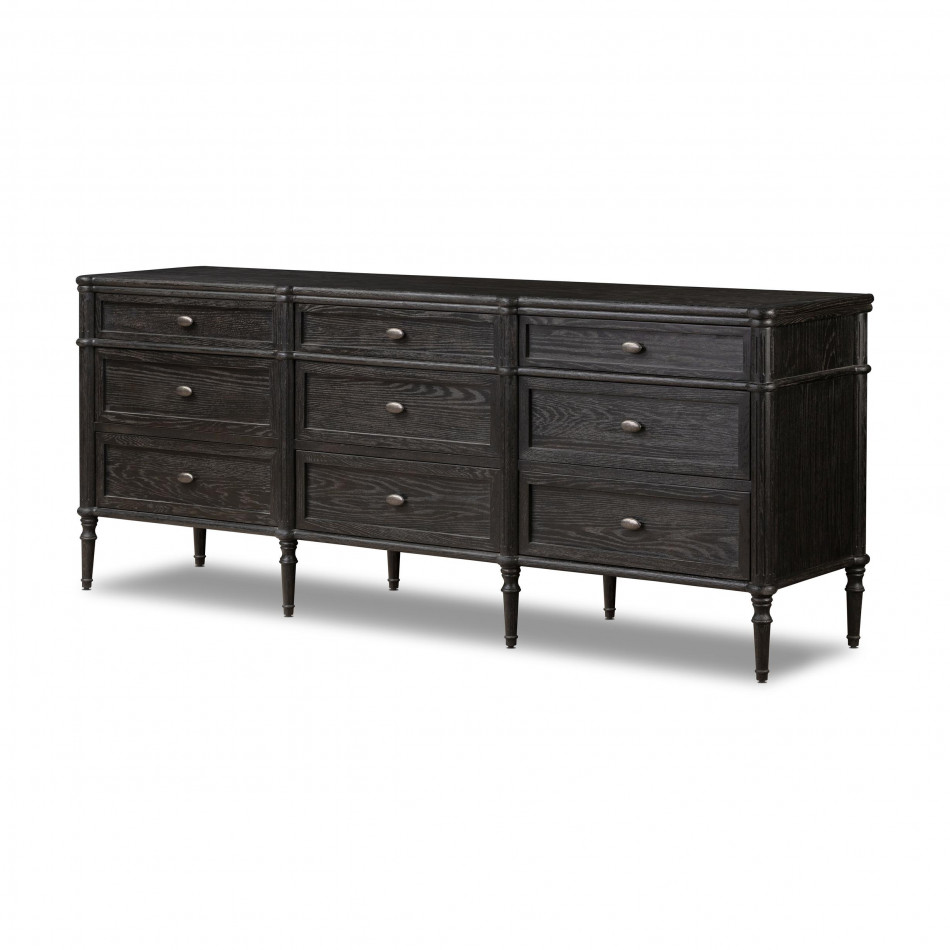 Toulouse 9 Drawer Dresser Distressed Black