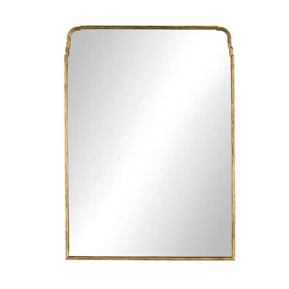 Loire Rectangular Floor Mirror Antiqued Gold Leaf