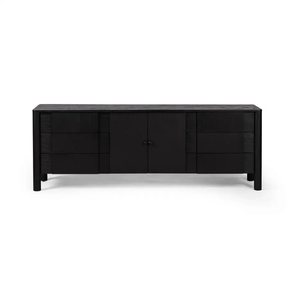 Pollard Media Console Brushed Ebony Oak Veneer