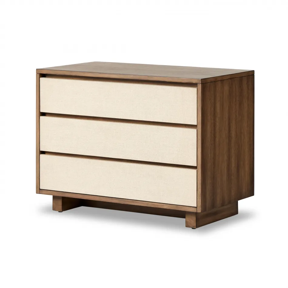 Grove Nightstand Beige Painted Linen