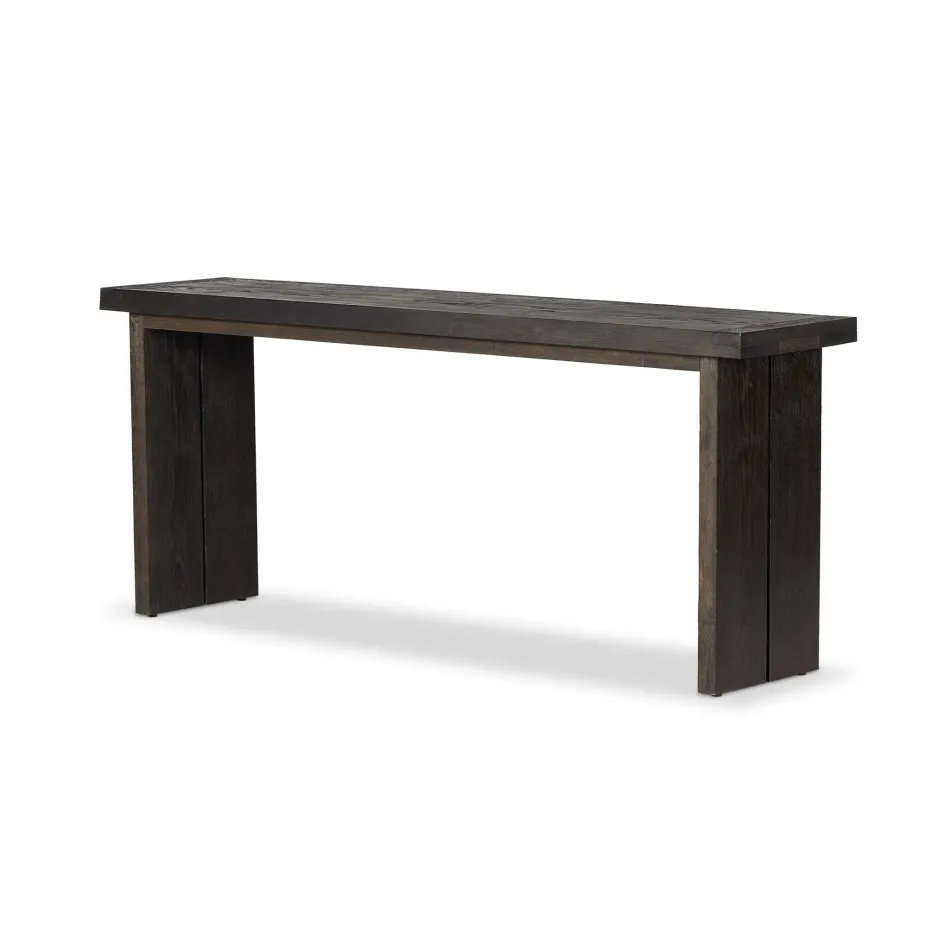 Warby Console Table Worn Black Oak