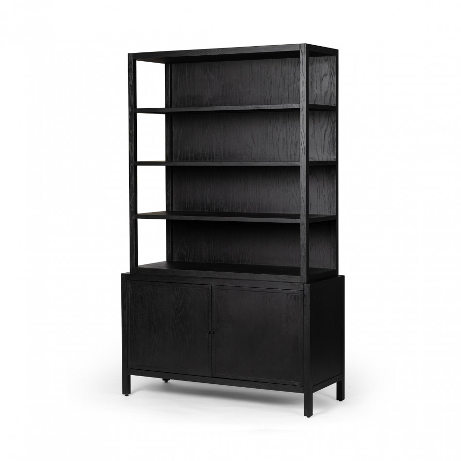 Hopkins Bookcase Brushed Ebony Oak Veneer