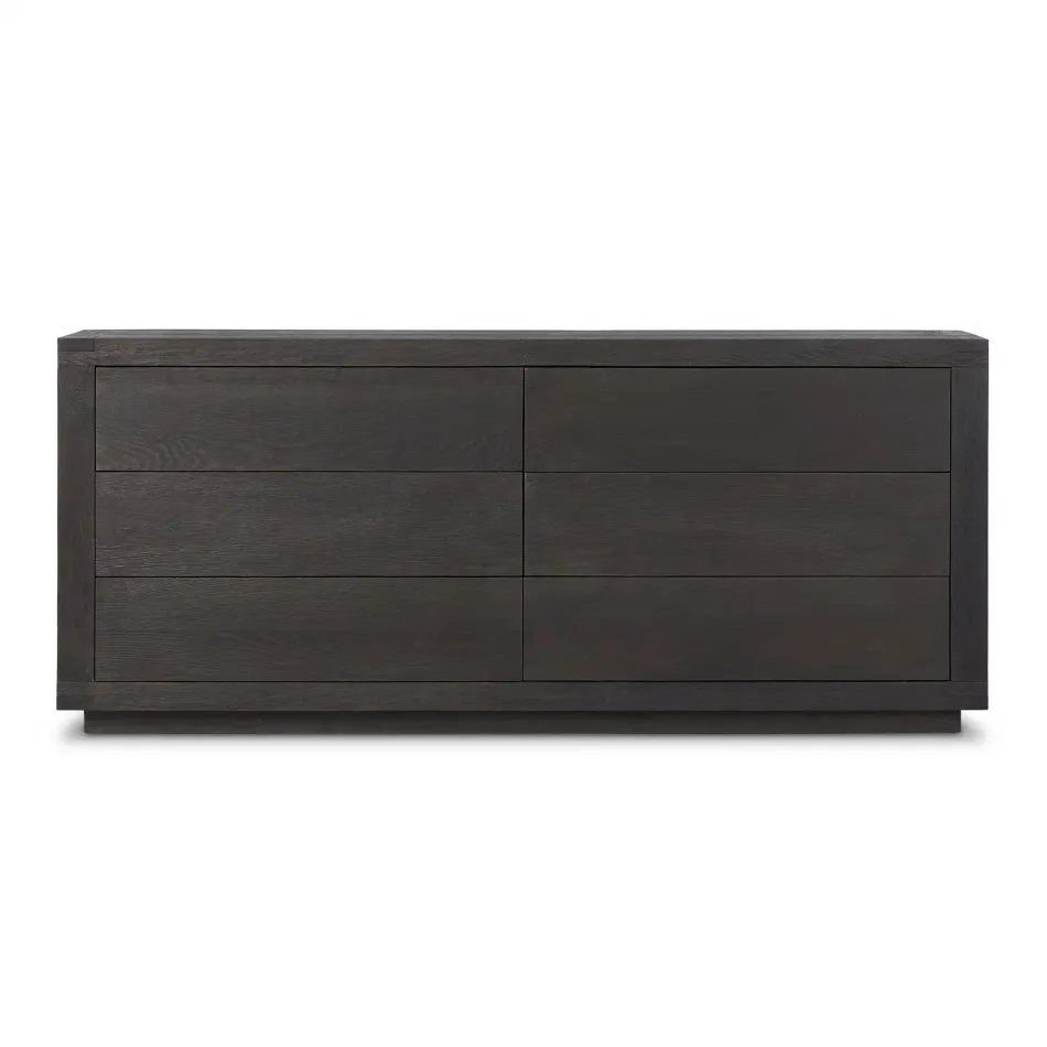 Warby 6-Drawer Dresser Worn Black Veneer