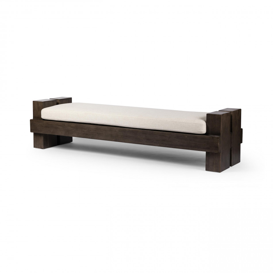 Heavy Wood Accent Bench Alcala Cream