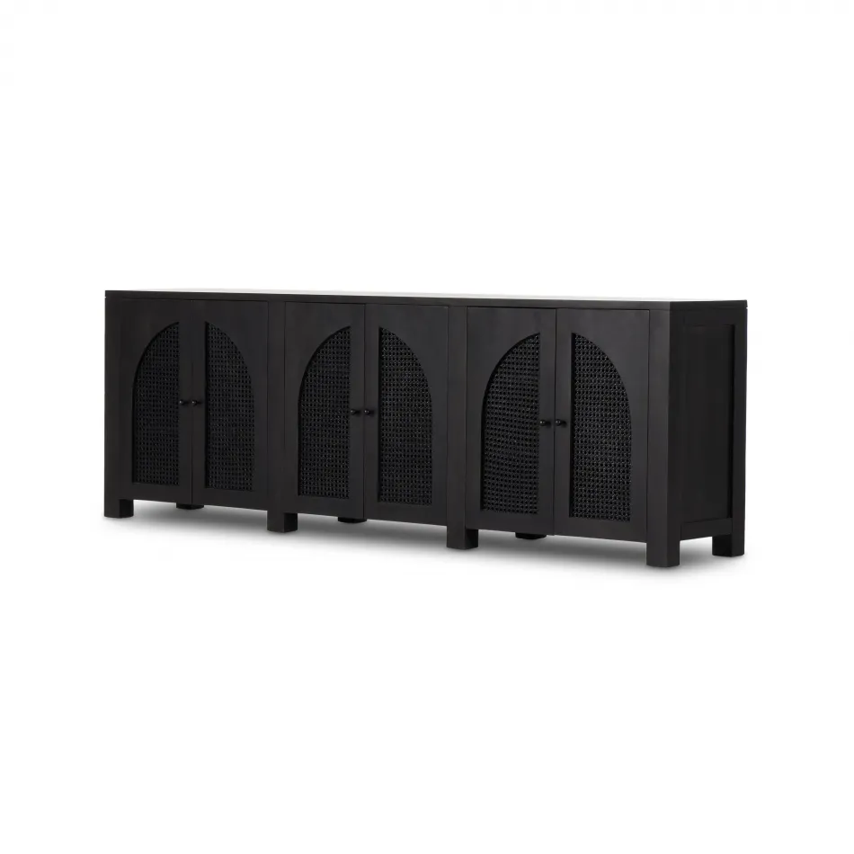 Tilda 6 Door Sideboard Black Wash Mango