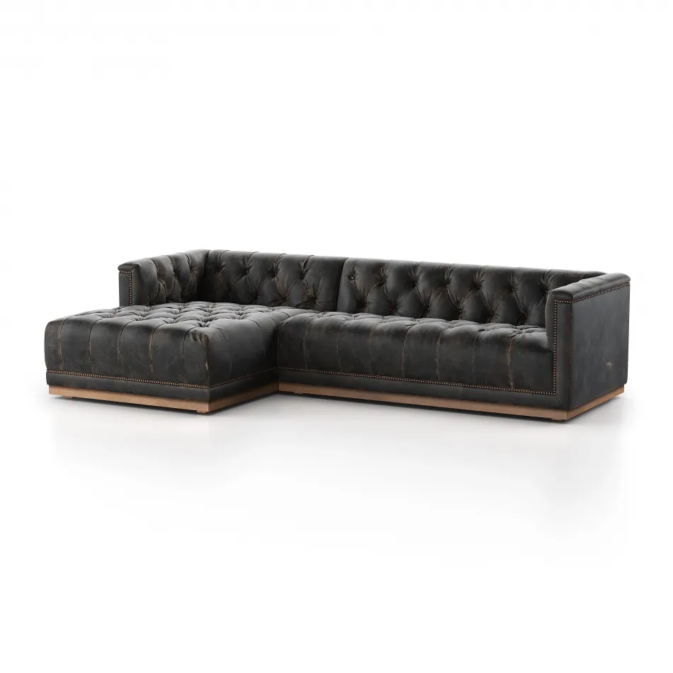 Maxx 2pc Left Arm Facing Sectional 109'' Destroyed Blk