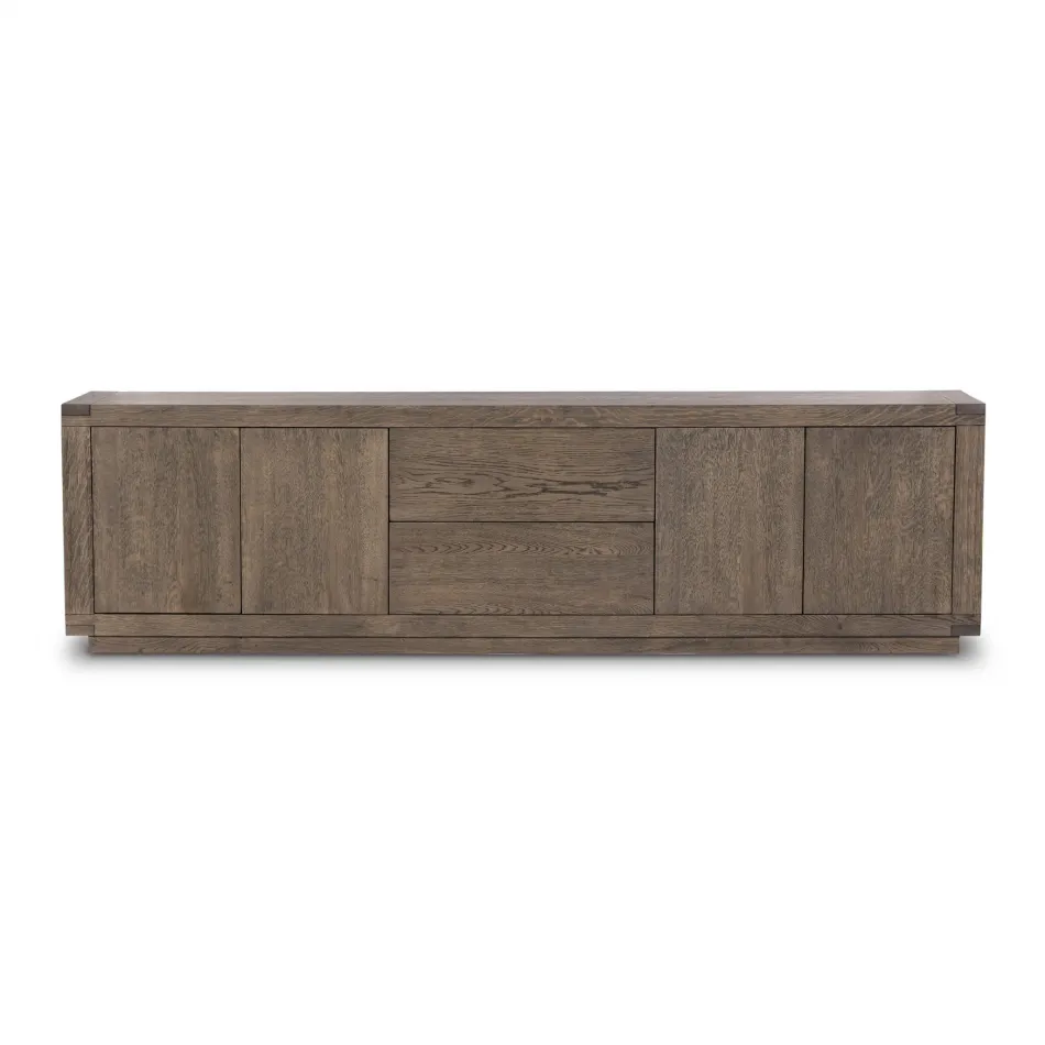 Warby Media Console Worn Oak Veneer