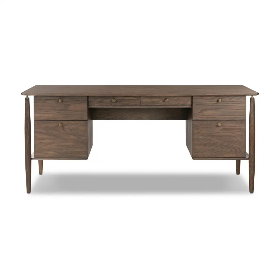 Markia Executive Desk Aged Oak Veneer