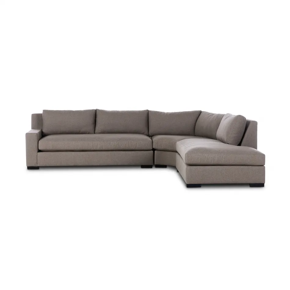 Albany 3-Piece Sectional Vesuvio Café Right Facing Bumper Chaise