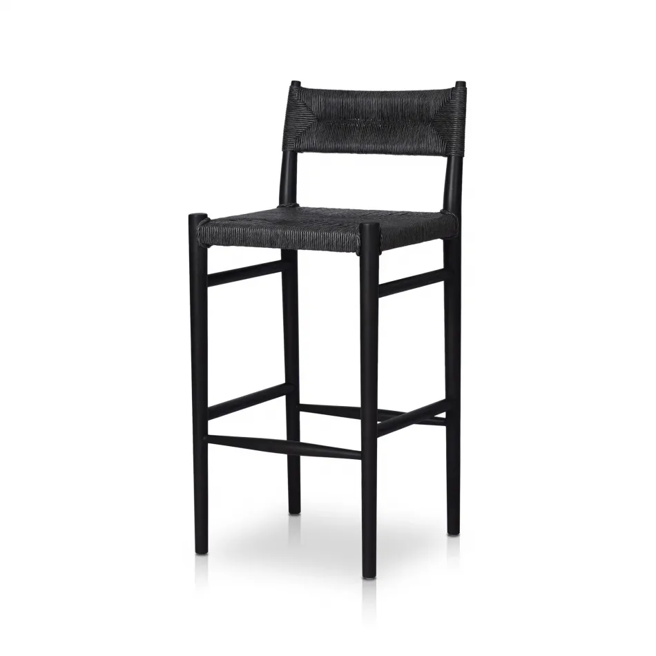 Lomas Outdoor Bar Stool Black Teak