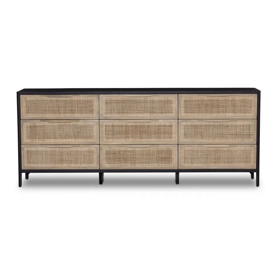 Sydney 9-Drawer Dresser Natural Cane