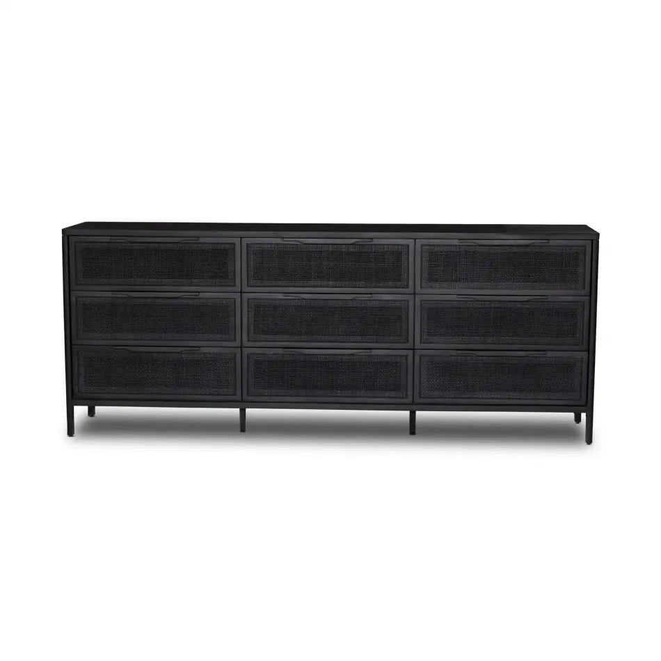 Sydney 9-Drawer Dresser Black Cane