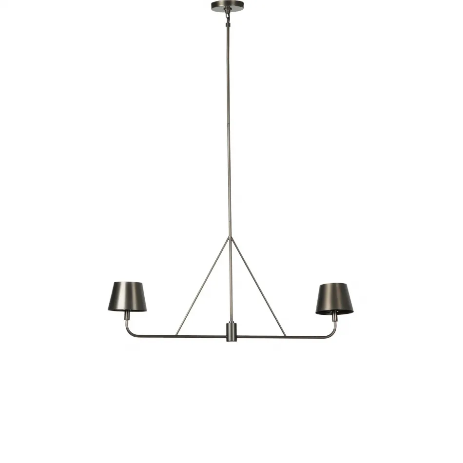 Dudley Linear Chandelier Dark Antique Iron