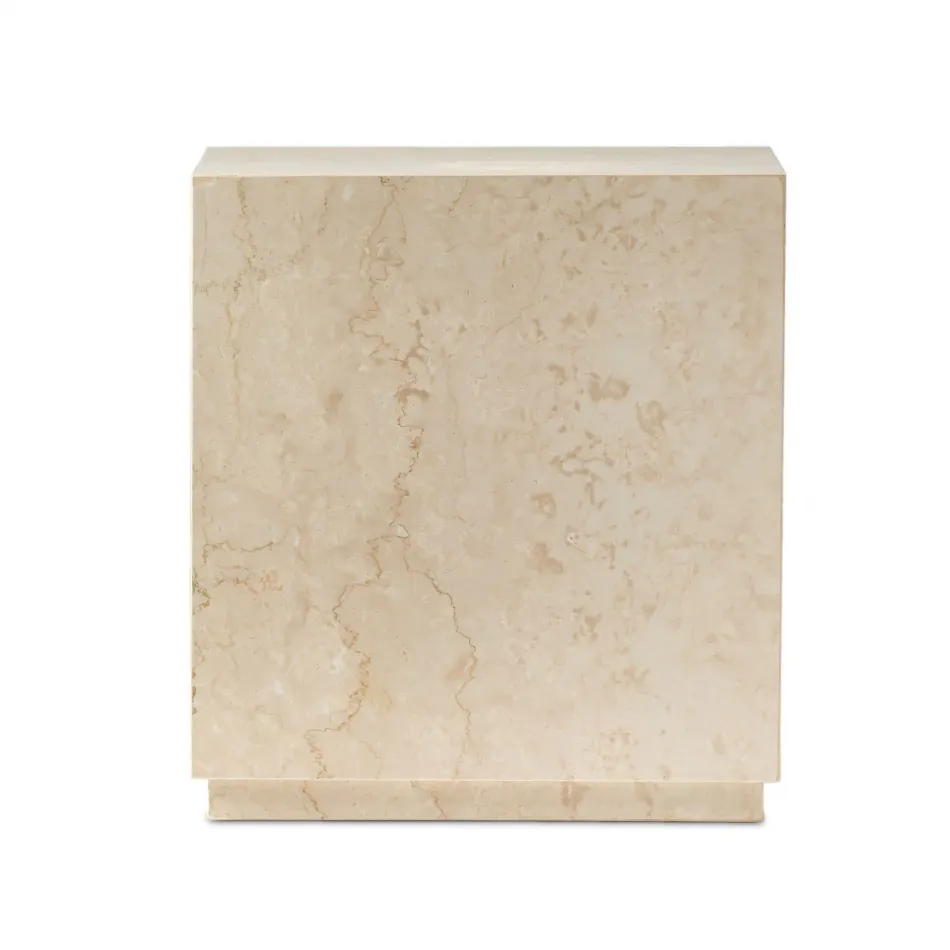 Oakland Square Outdoor End Table Outdoor Cream Marble