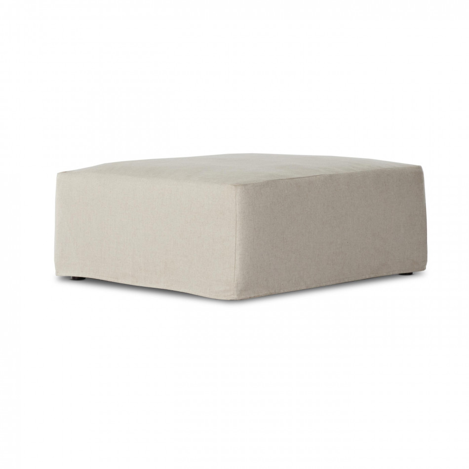 Delray Slipcover Ottoman Evere Creme