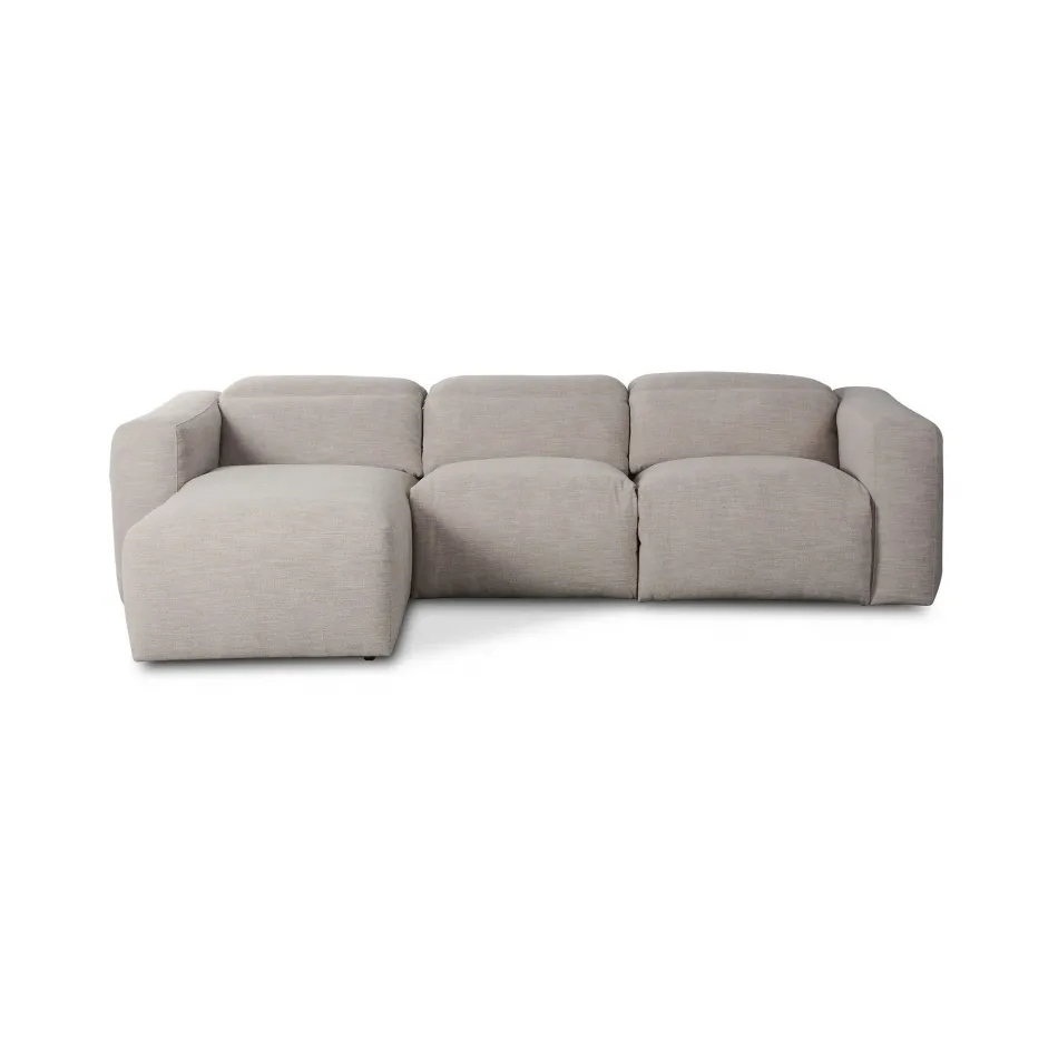 Radley Power Recliner 3-Piece Sectional W/ Chaise Laken Stone Left Chaise