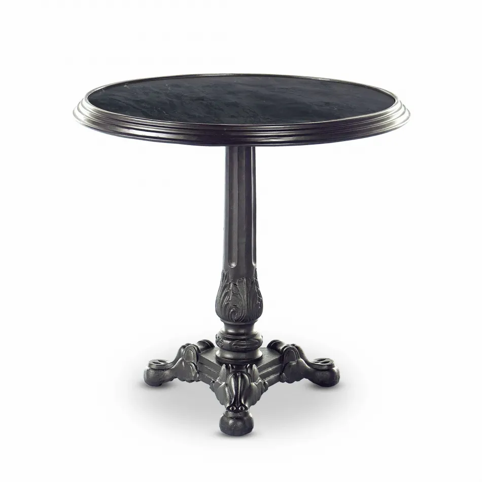 Iron Tea Table Black Marble