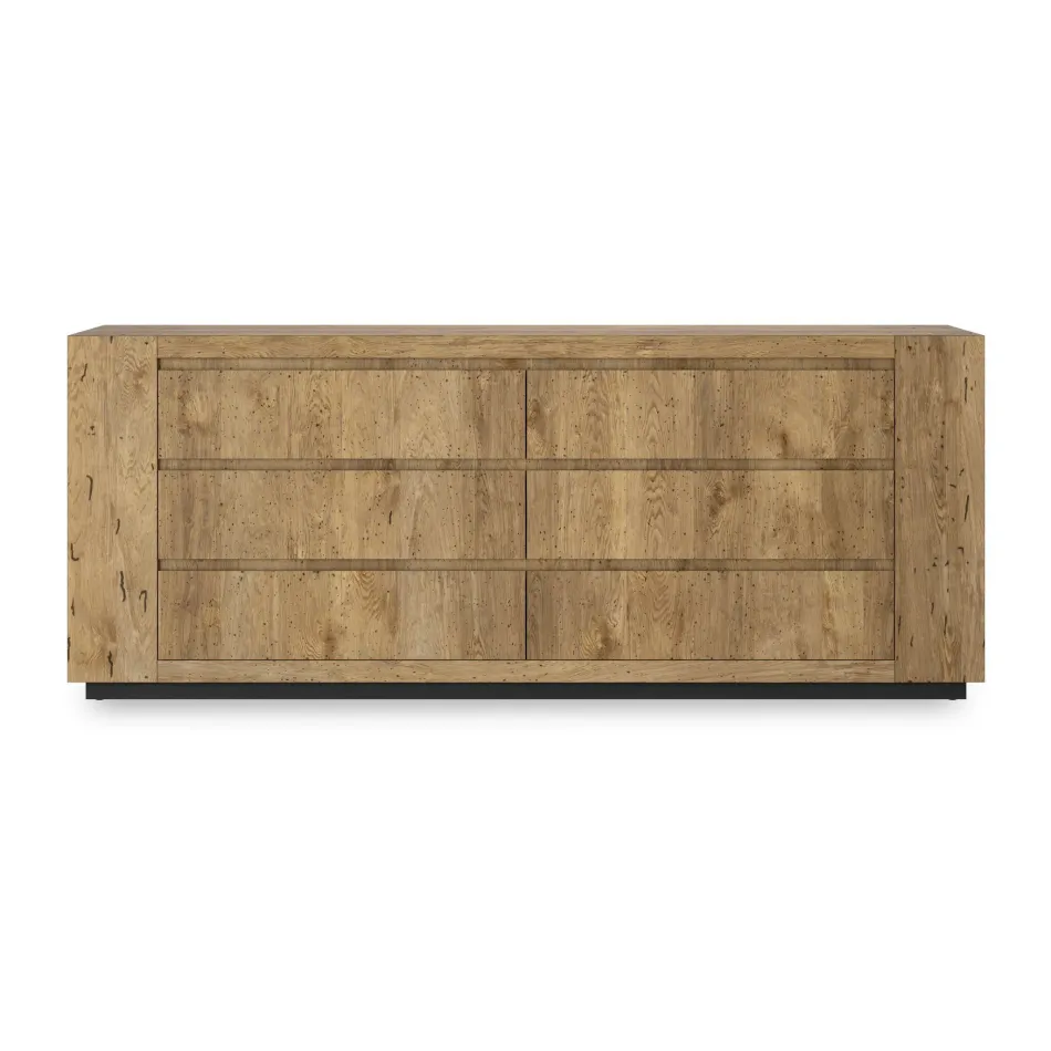 Abaso 6 Drawer Dresser Rustic Wormwood Oak