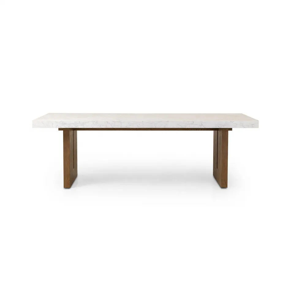 Olympia Dining Table White Carrara Marble