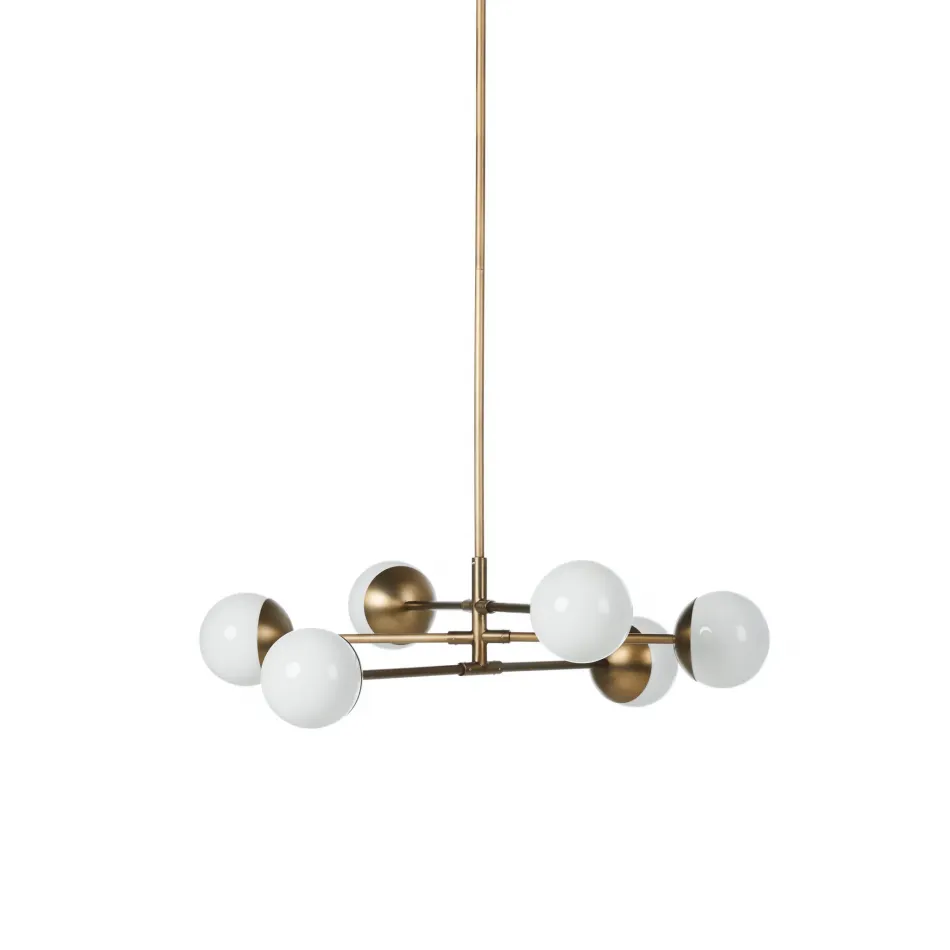 Oriana Chandelier Aged Brass Iron