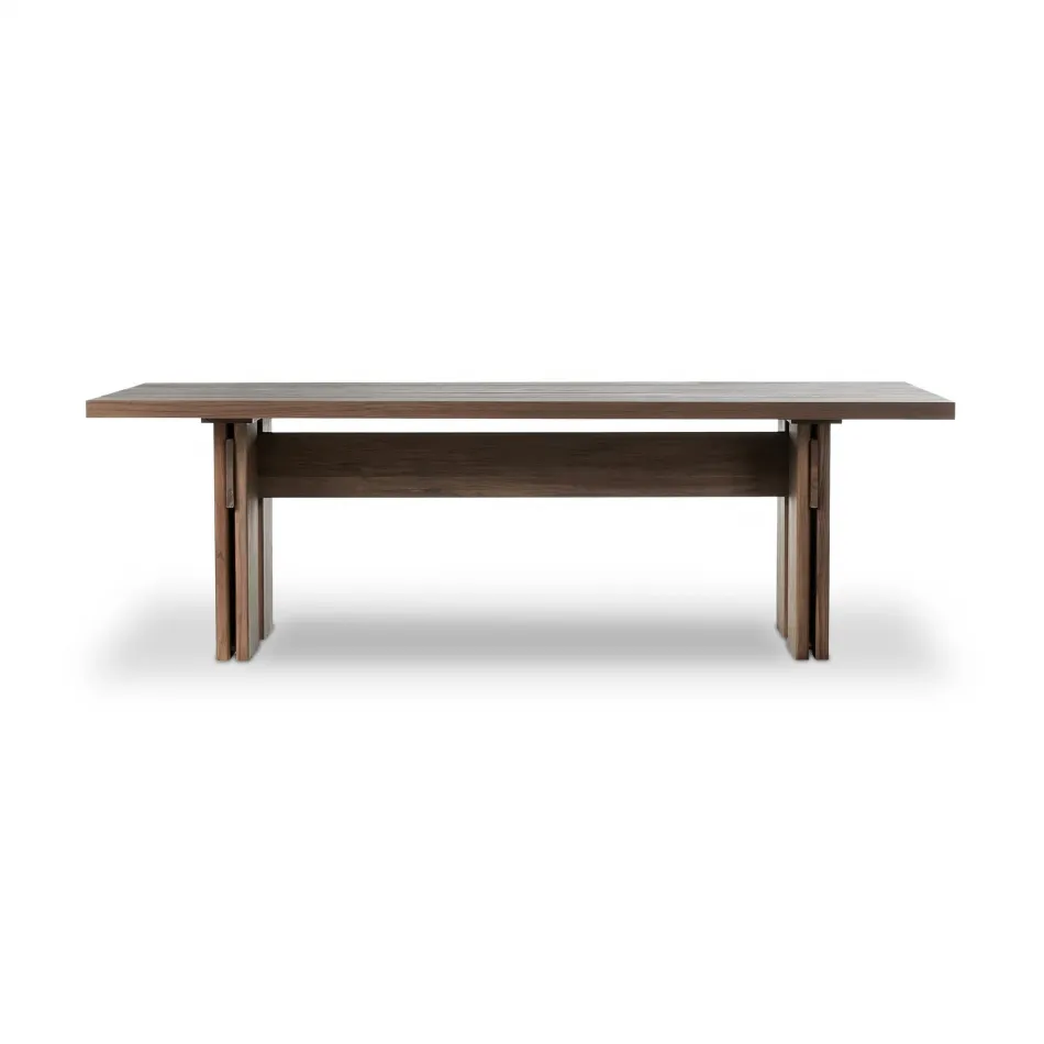 Railay Outdoor Dining Table 96" Stained Toasted Brown FSC