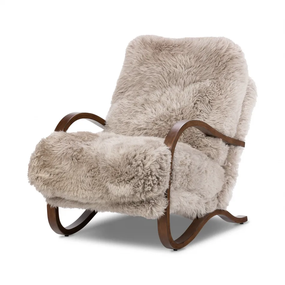 Tobin Chair Taupe Mongolian Fur