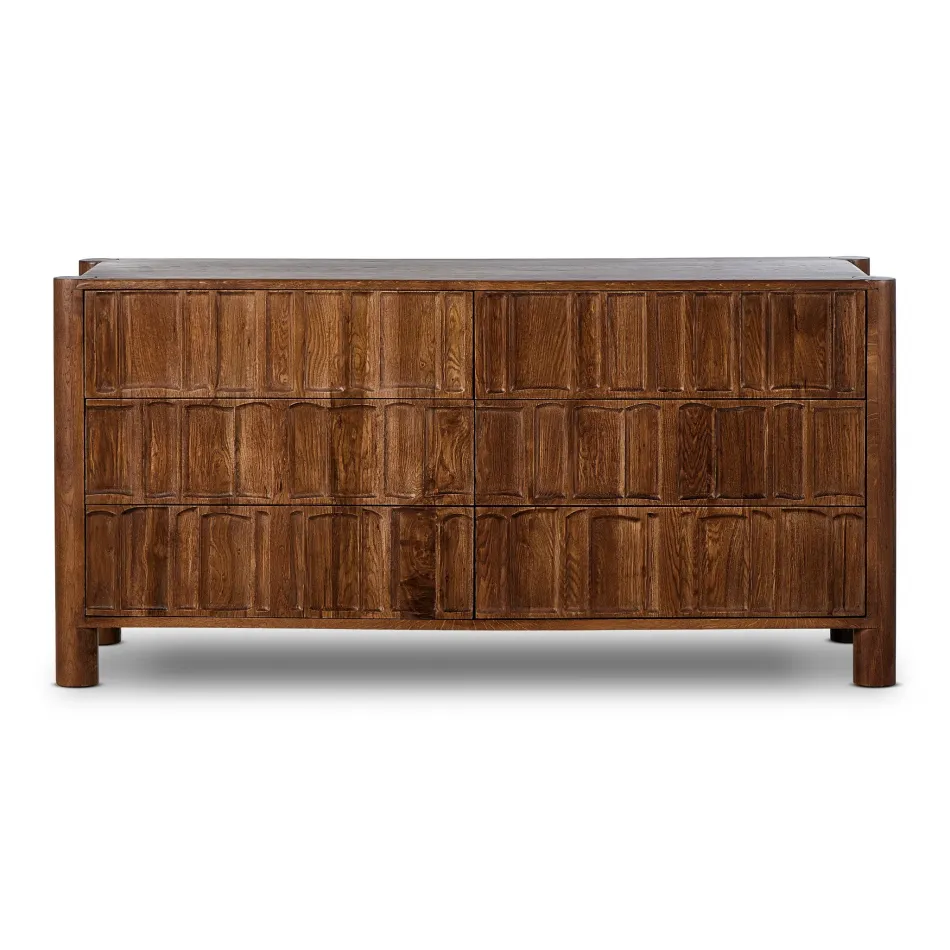 Ezri 6-Drawer Dresser Cocoa Oak