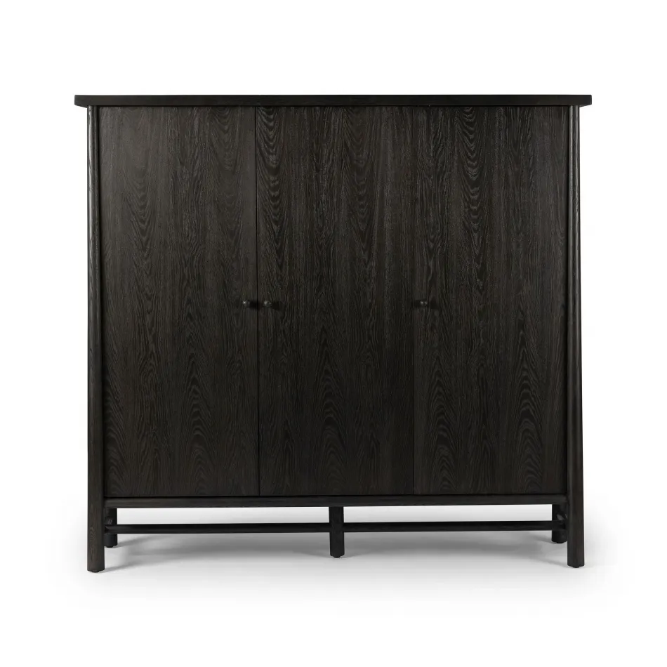 Renaud 3 Door Cabinet Charcoal Oak Veneer