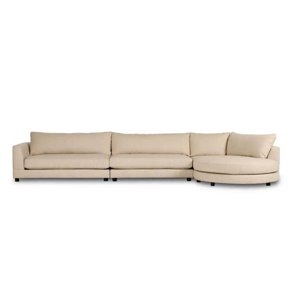 Sylvan 3-Piece Sectional Irving Flax Right Arm Facing