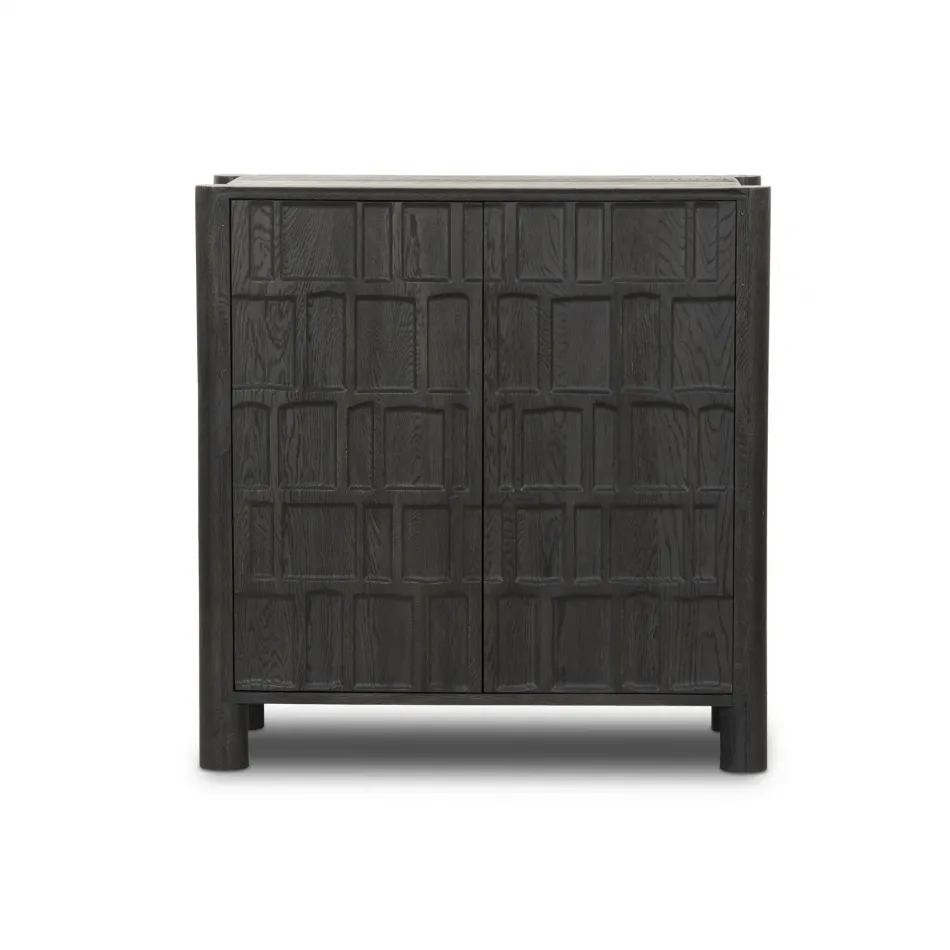 Ezri Bar Cabinet Black Oak