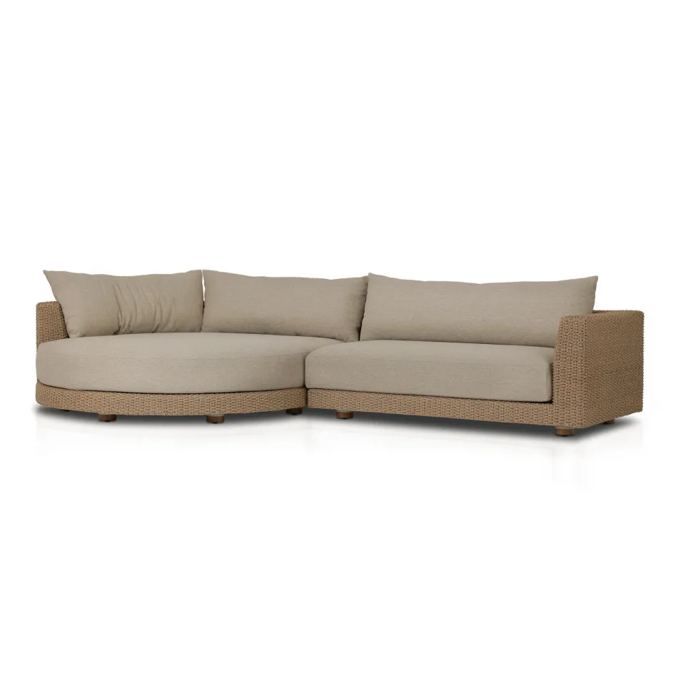 Sylvan Outdoor 2 Pc Sectional Left Arm Facing Chaise Faux