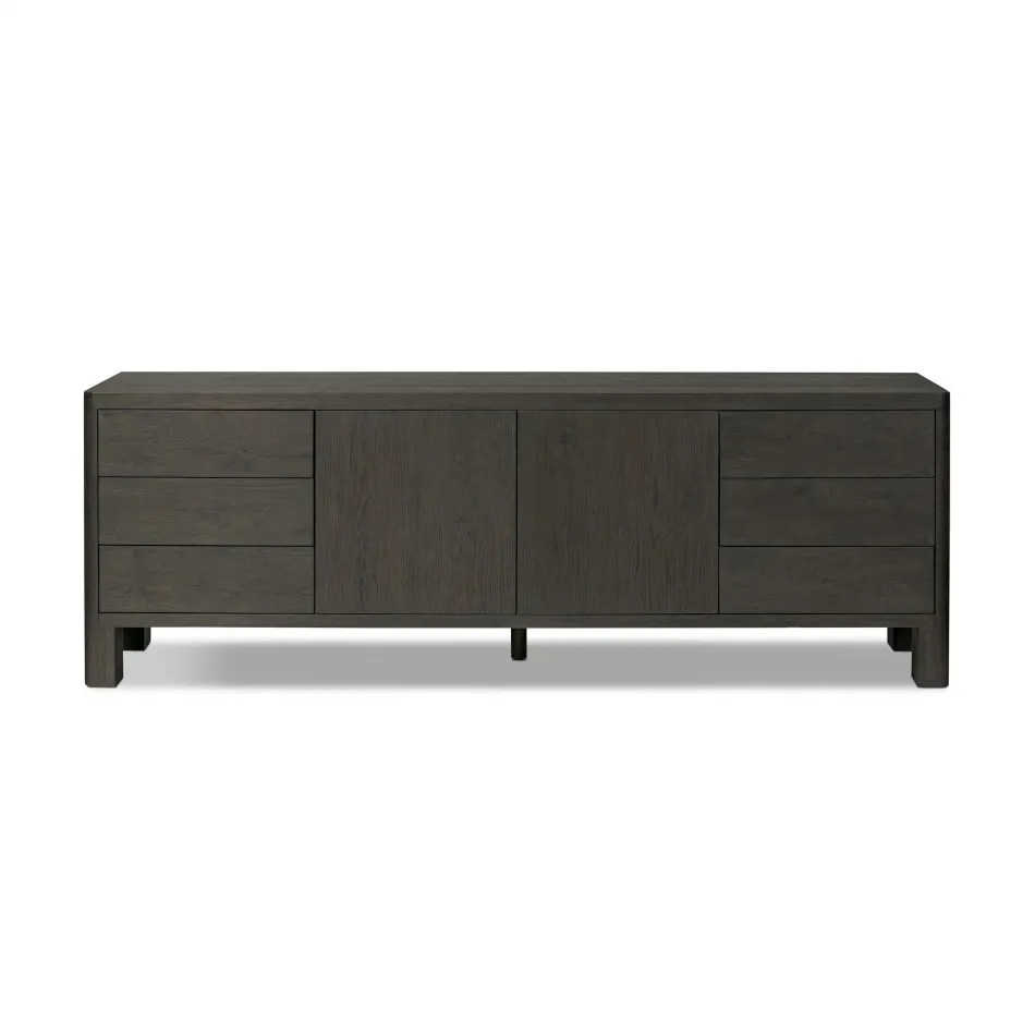 Noeline Media Console Smoked Black Oak Veneer