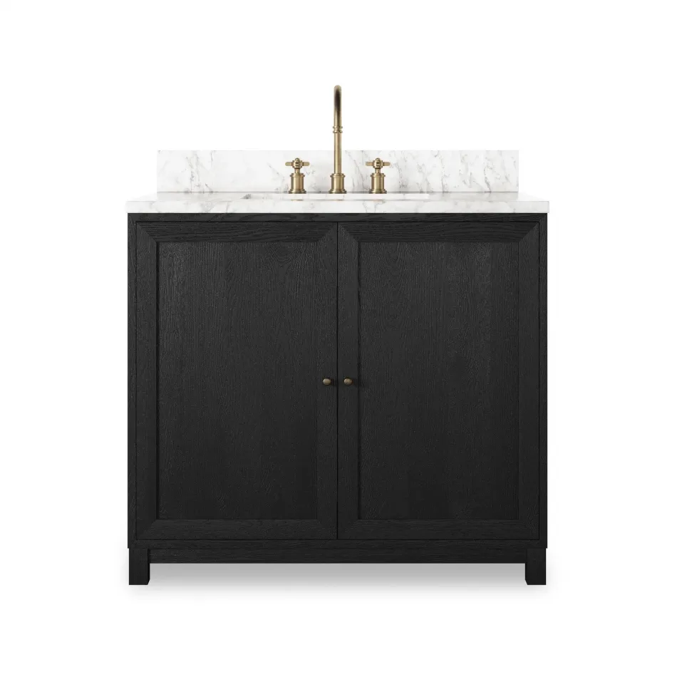 Millie Single Vanity Satin Drifted Black Veneer