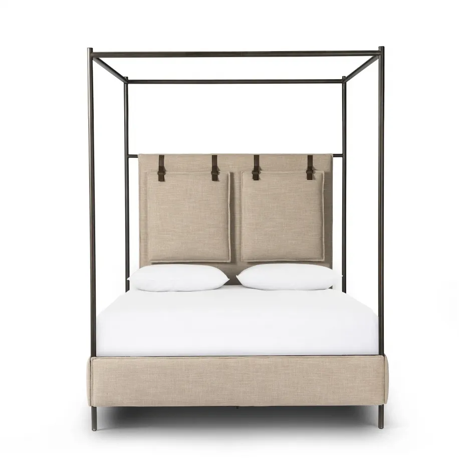 Leigh Canopy Bed Palm Ecru Queen