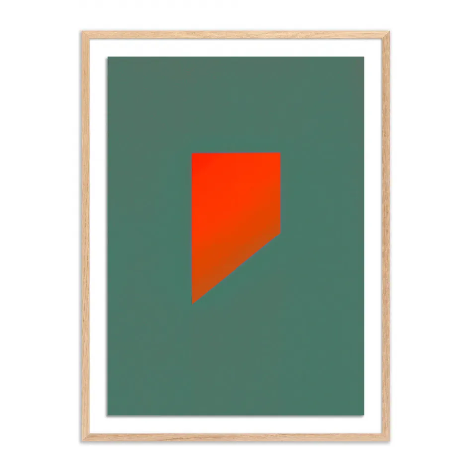 Primordial Stroke Orange by David Grey 30" x 40" White Oak