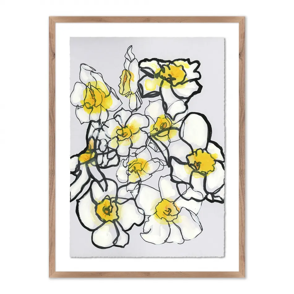 Gathered Daffodils II by Katie Chance Rustic 1.5 Walnut 18" x 24"