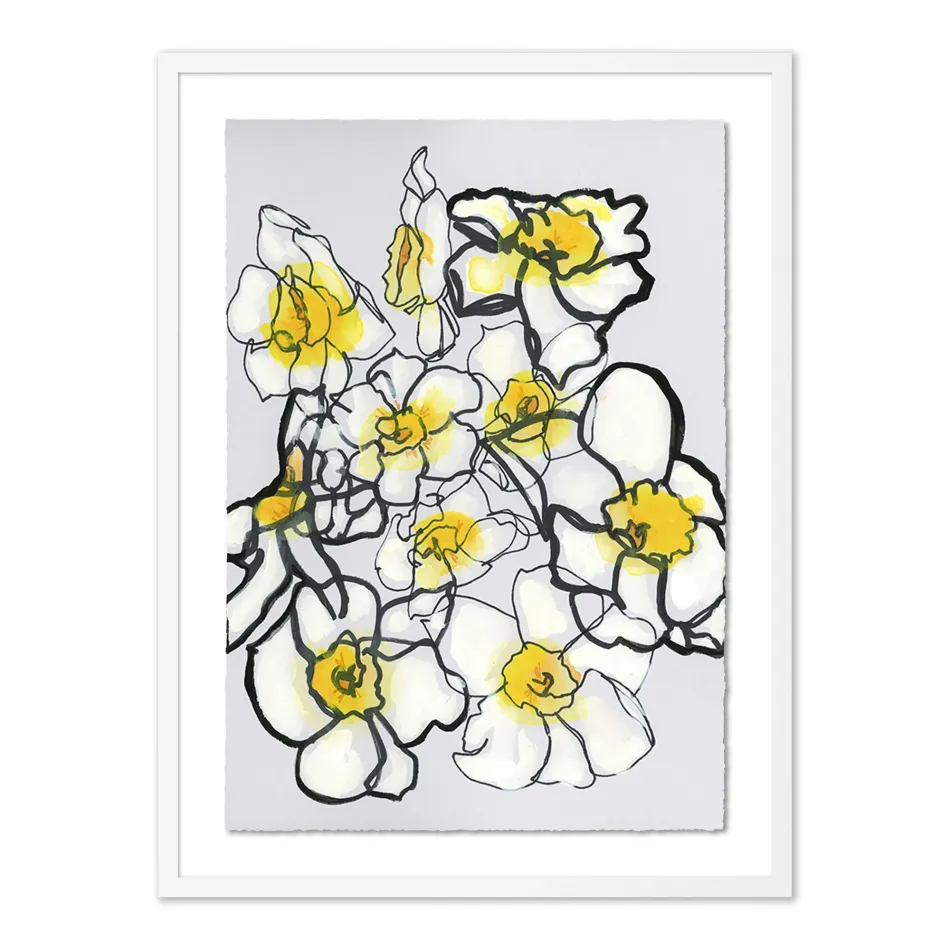 Gathered Daffodils II by Katie Chance White 2.5 Maple 30" x 40"