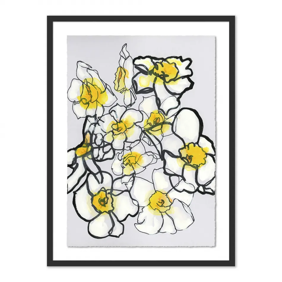 Gathered Daffodils II by Katie Chance Black 2.5 Maple 30" x 40"
