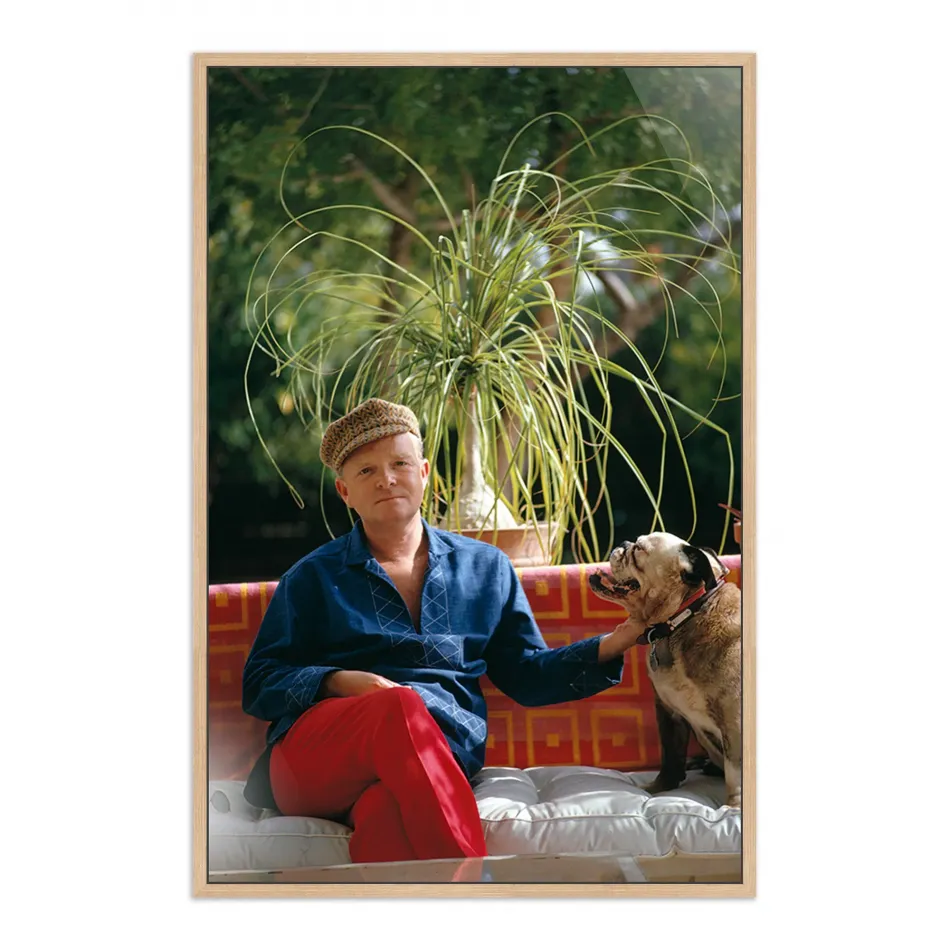 Truman Capote by Slim Aarons Vertical Grain White Oak Floater 48" x 72"